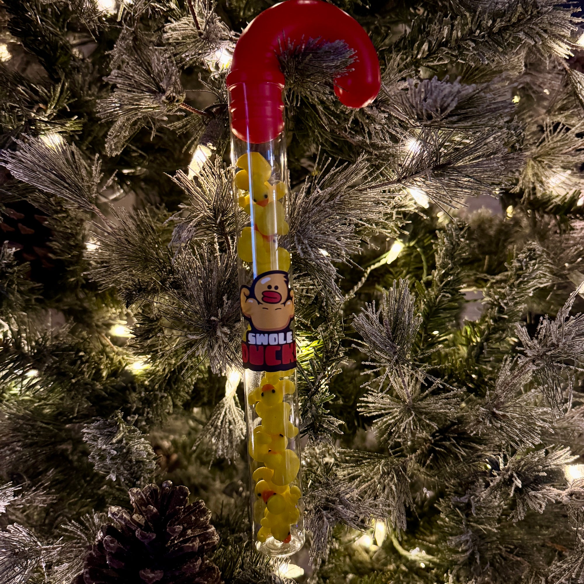 Micro Swole Duck Candy Cane