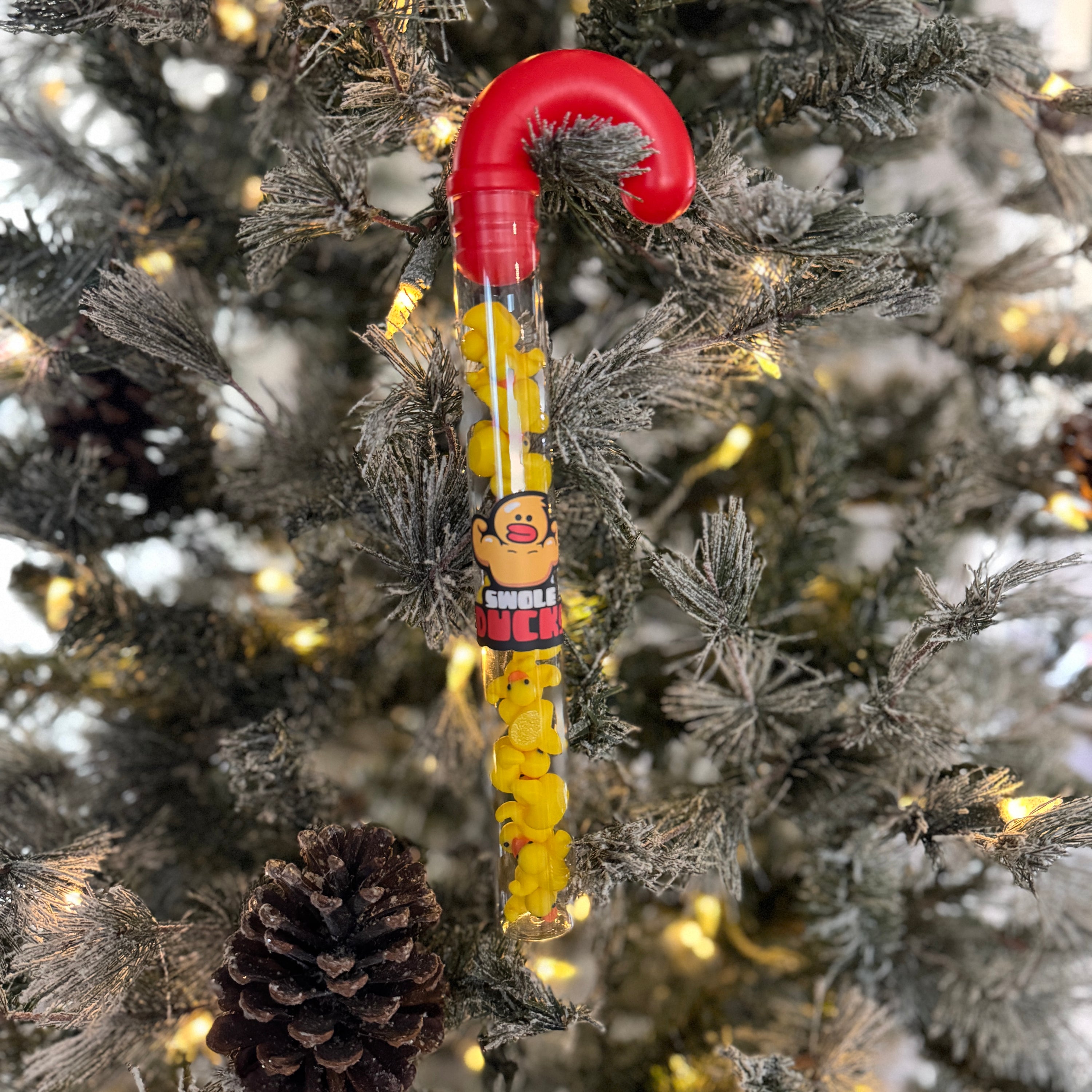 Micro Swole Duck Candy Cane